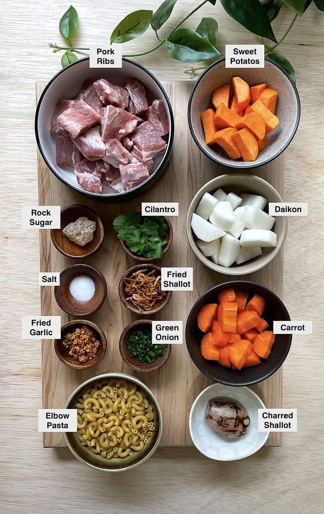 Vietnamese Macaroni Soup Ingredients