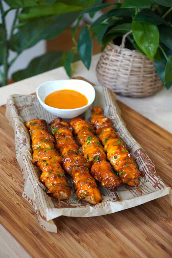 Bang Bang Chicken Skewers