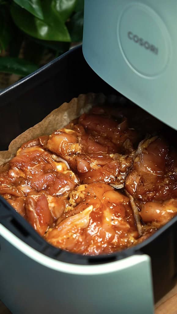 Air Fryer Soy Garlic Chicken Skin Side Down