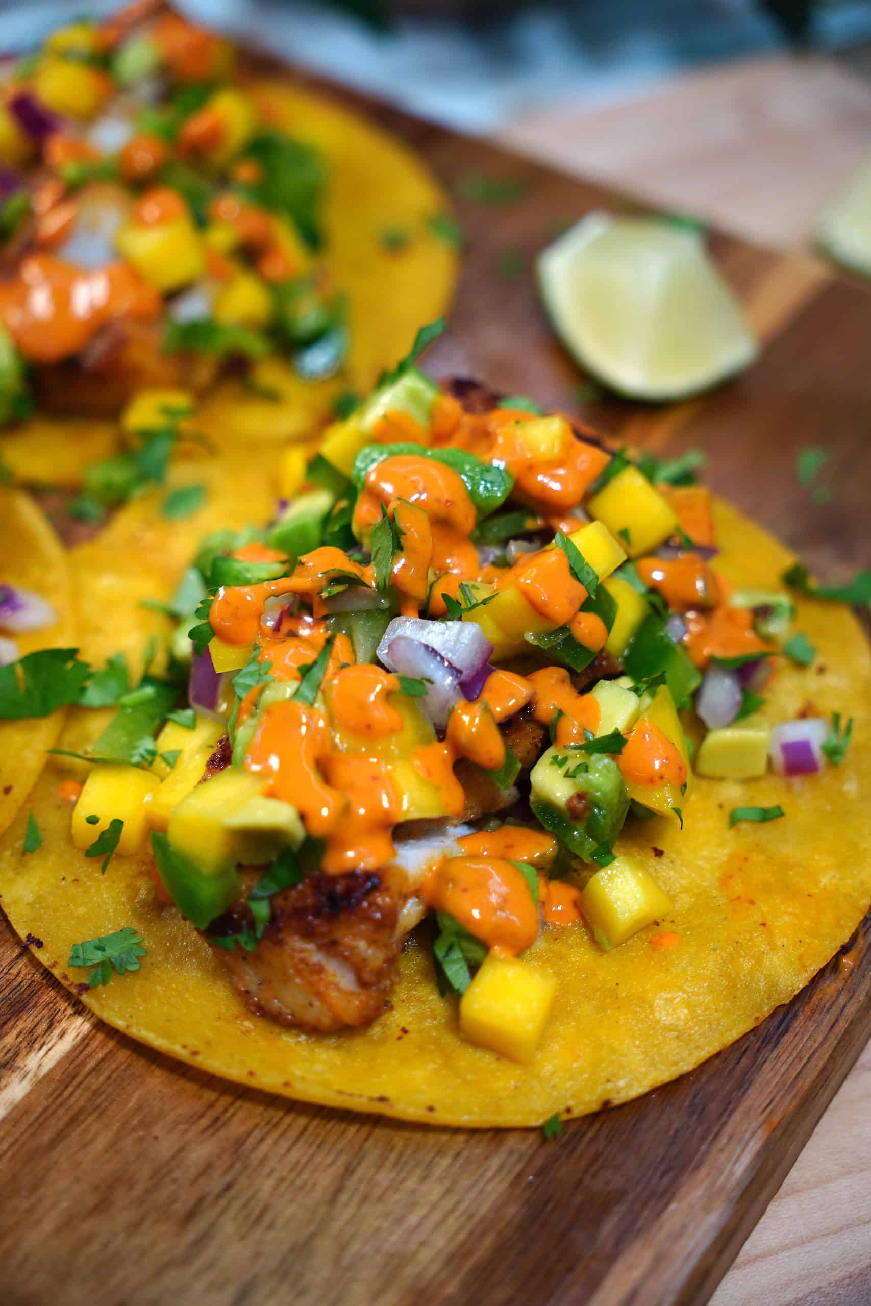 Fish Tacos with Mango Salsa
