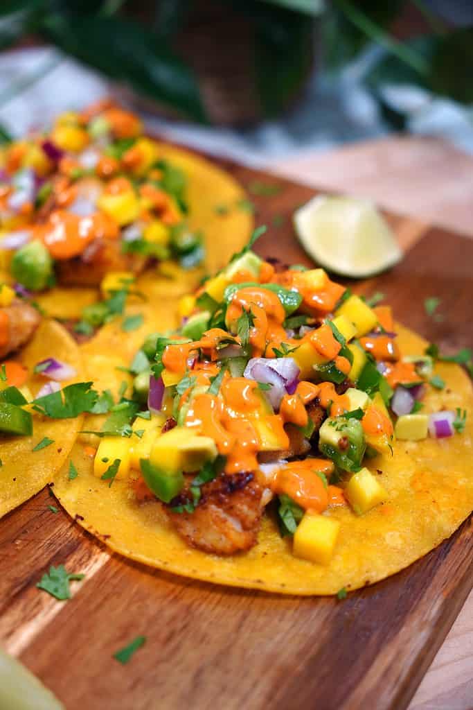 Fish Tacos with Mango Salsa