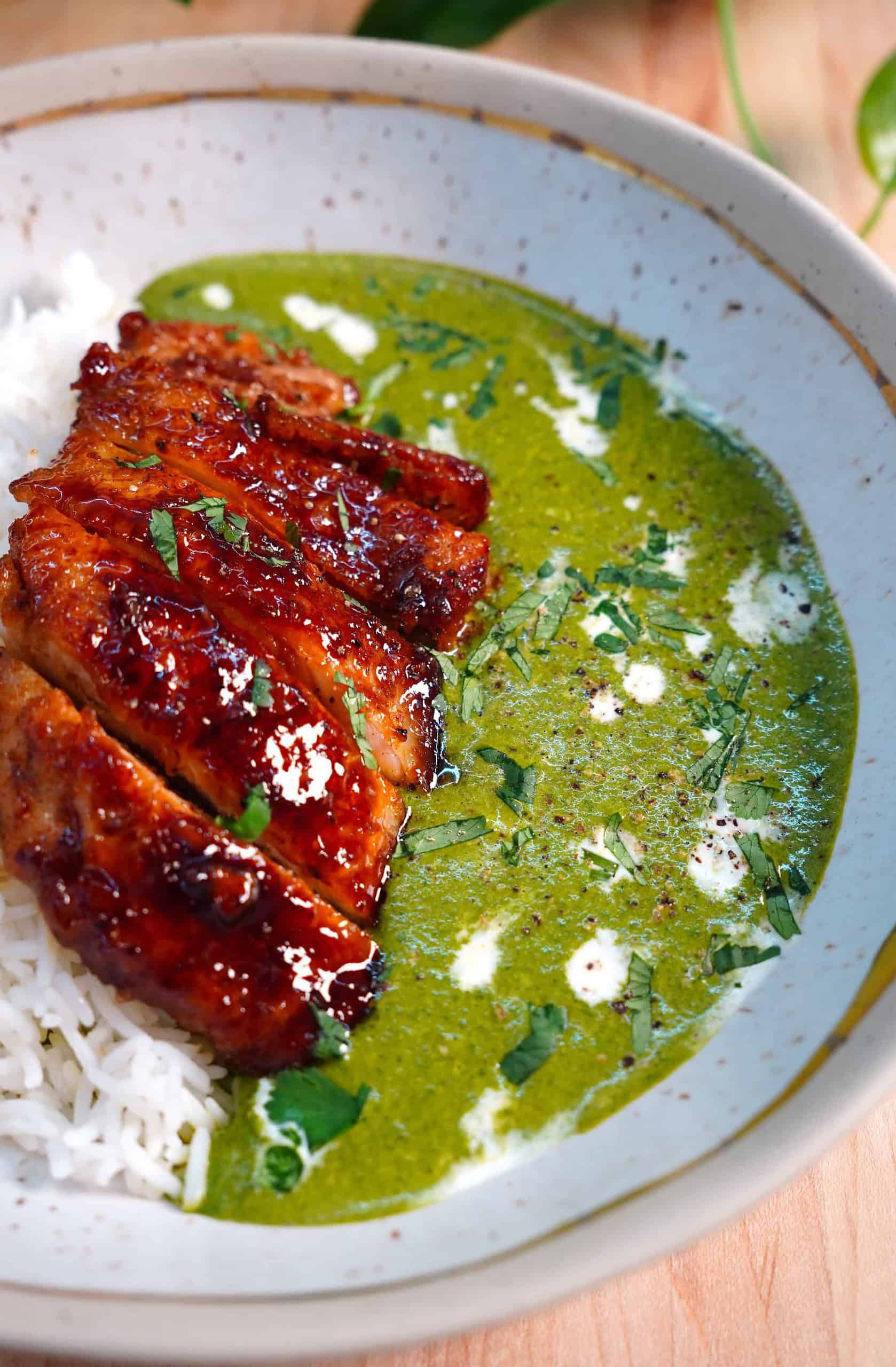 Mustard Green Soup with Chicken and Rice