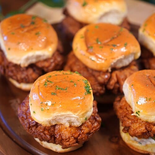 Hot Honey Garlic Chicken Sliders